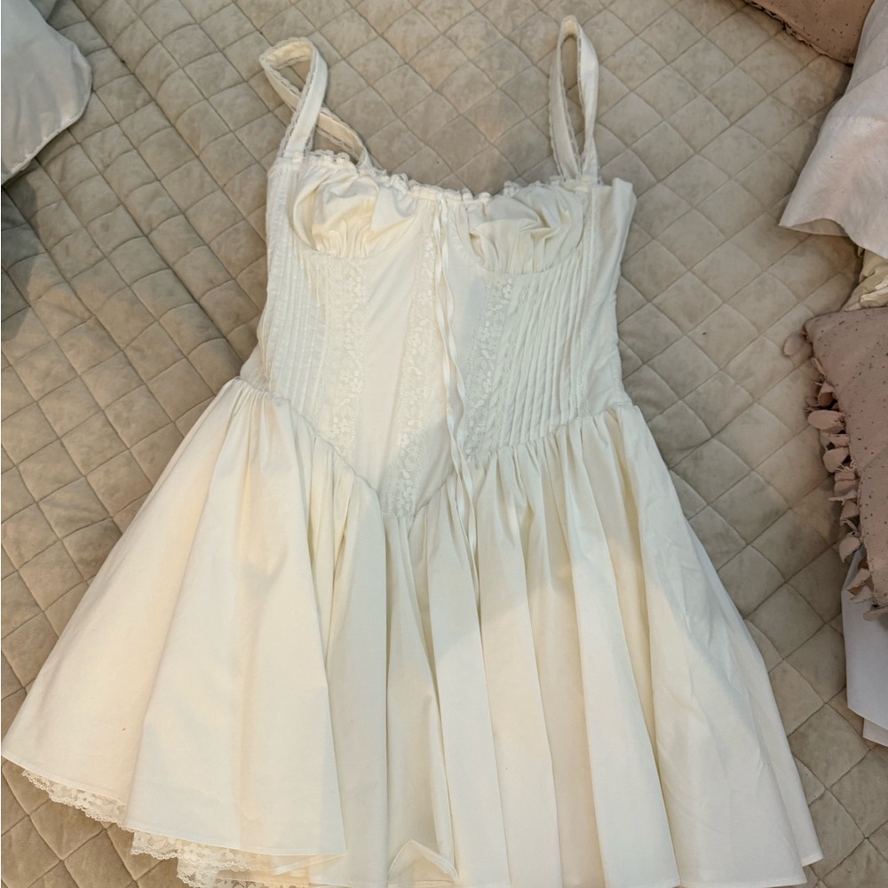 House of CB Cream Satin Dress